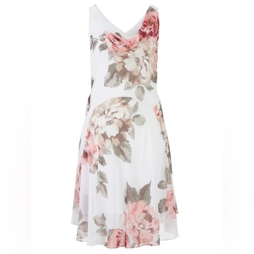 Robbie Bee Chiffon Sleeveless A-Line Midi Dress, NWT, Size 6P